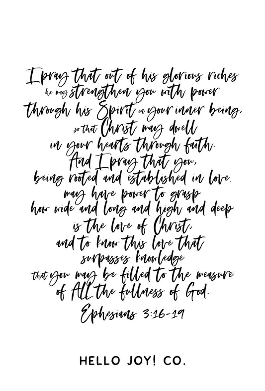 Encouraging Wednesday ... EPHESIANS 3:16-19
