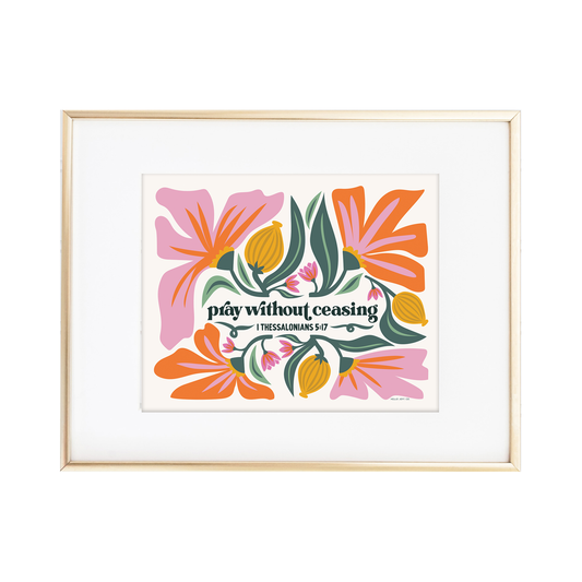 1 Thessalonians 5:17 Print Cream - Instant Download