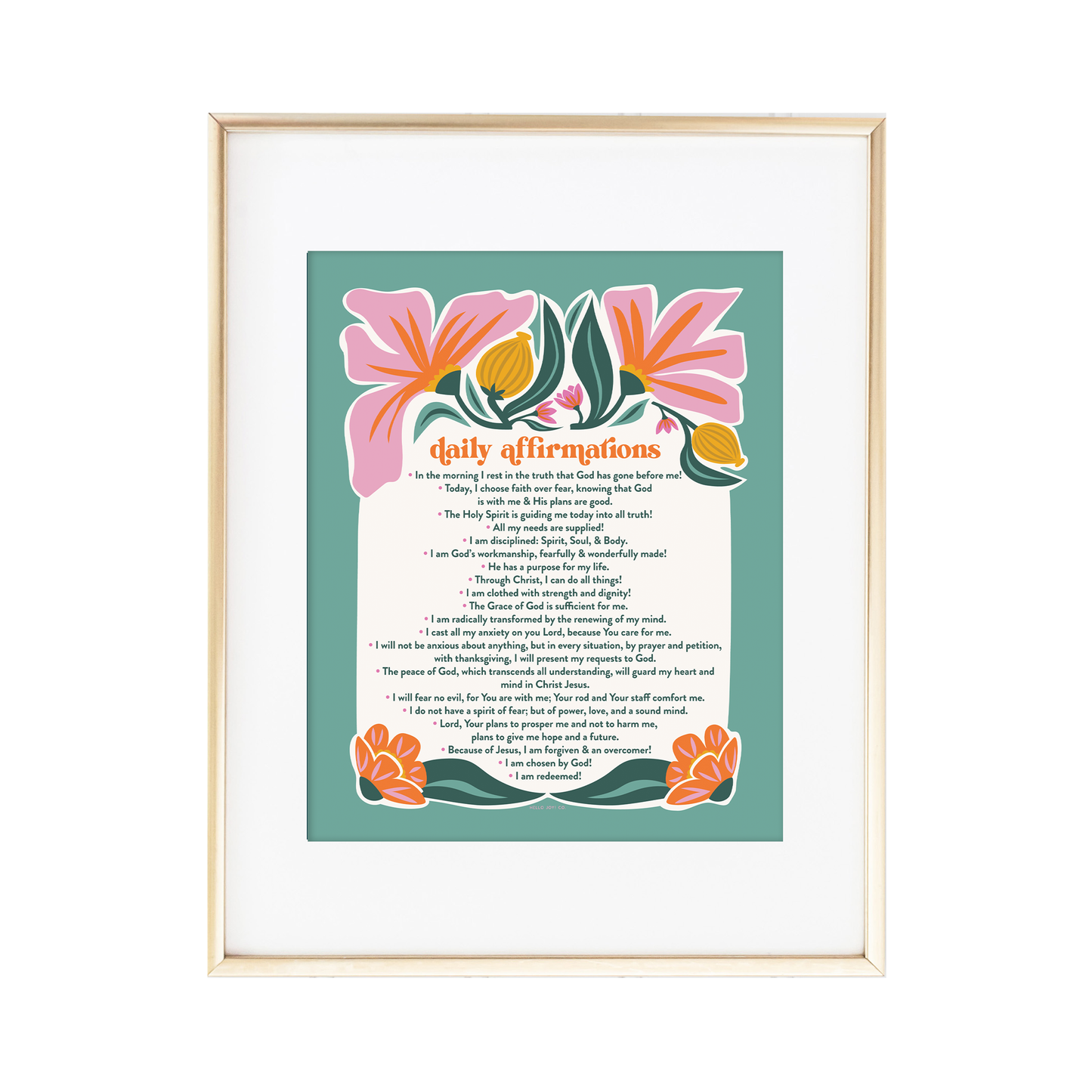 Daily Affirmations 5x7 - Instant Download