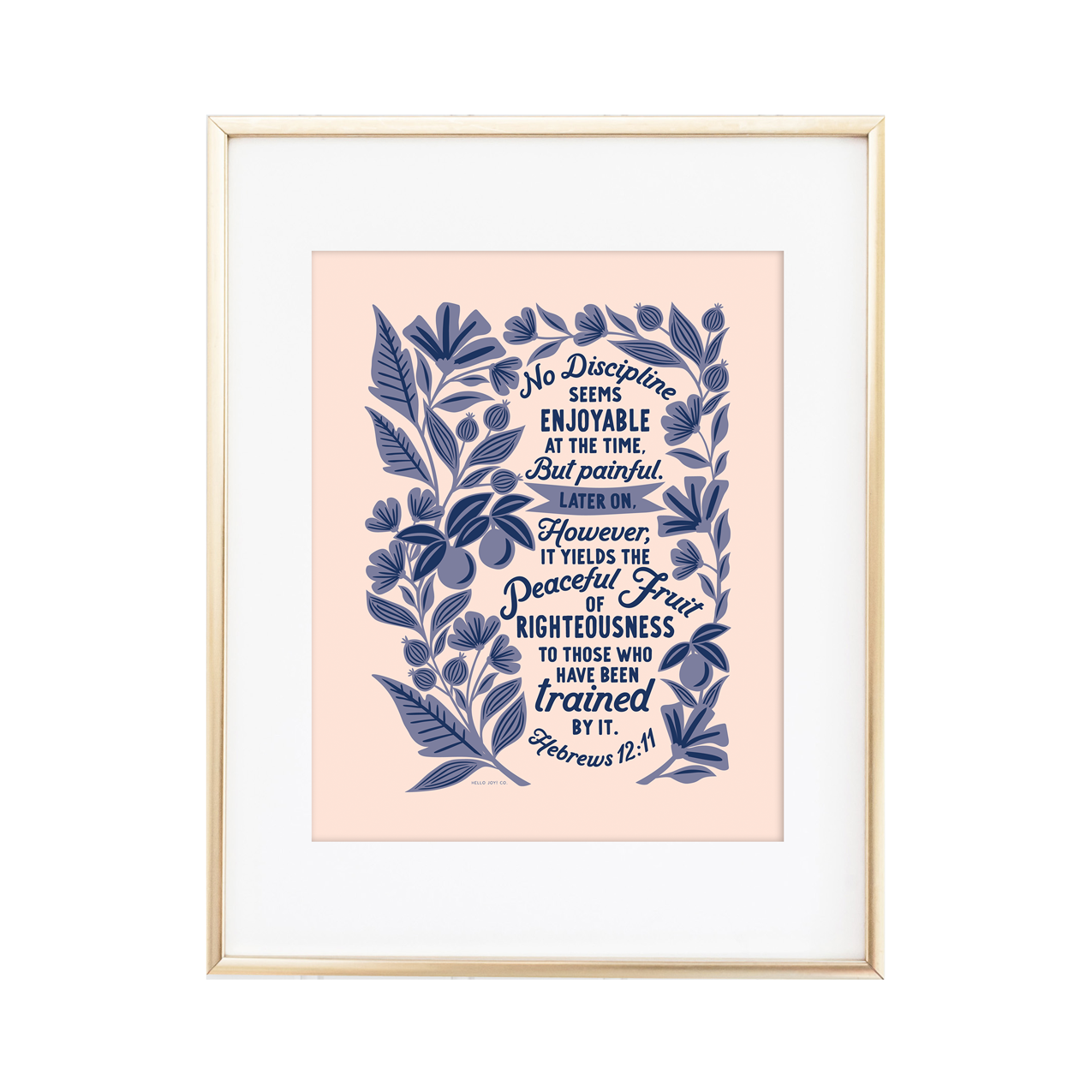 Hebrews 12:11 Peachy Blue - Instant Download