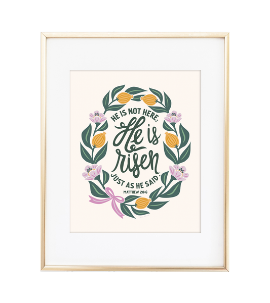 "He is Risen" - Matthew 28:6 Lavender - Instant Download