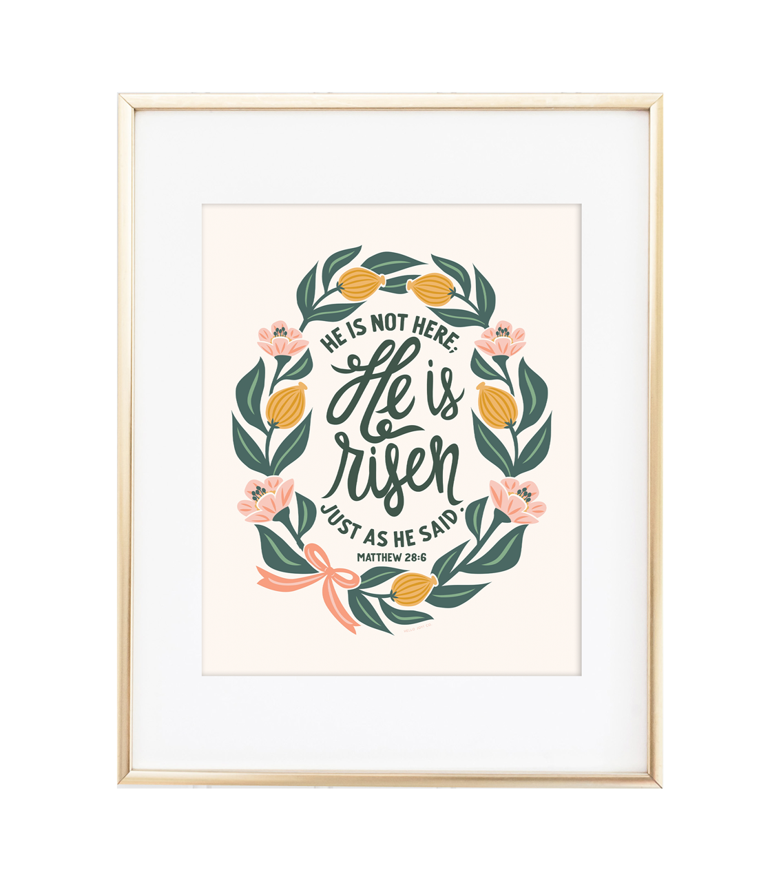 "He is Risen" - Matthew 28:6 Peach - Instant Download