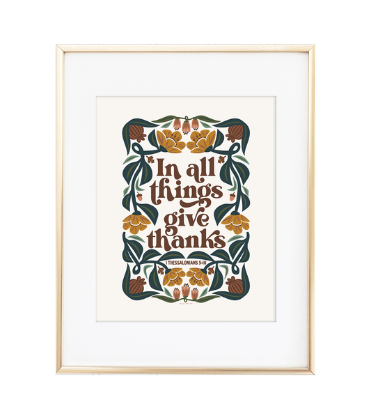 1 Thessalonians 5:18 Print Cream - Instant Download