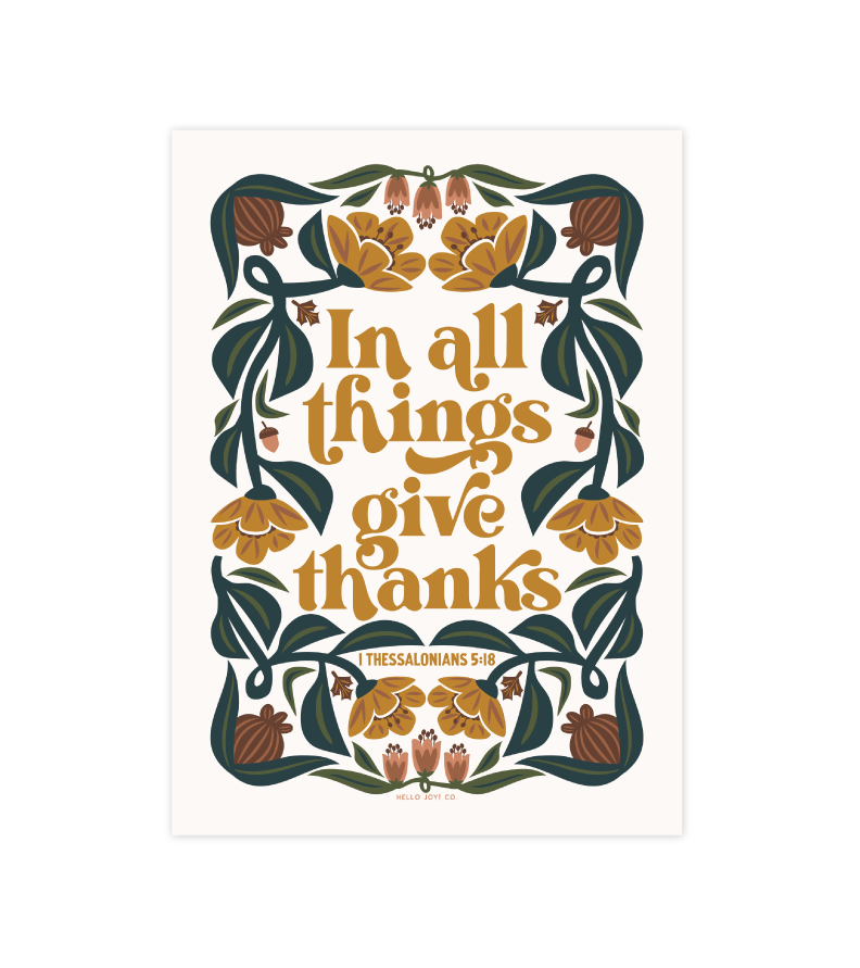 1 Thessalonians 5:18 Print - 5x7 - Instant Download