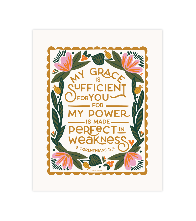 2 Corinthians 12:9 - 8x10 - Instant Download