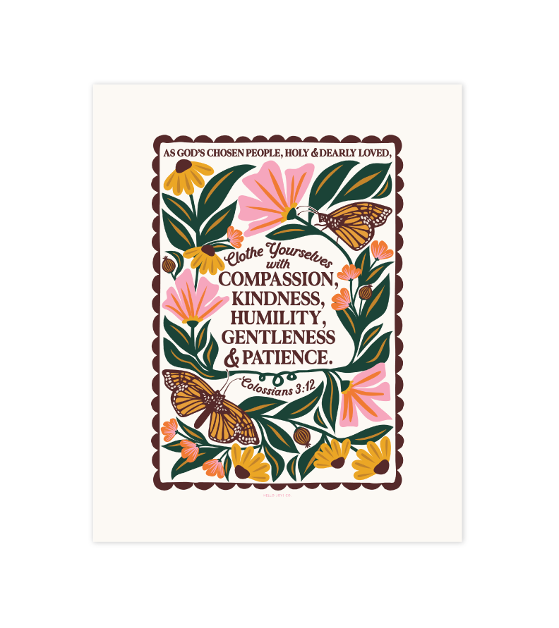 Clothe Yourselves with... - Colossians 3:12 Pink - 8x10 - Instant Download