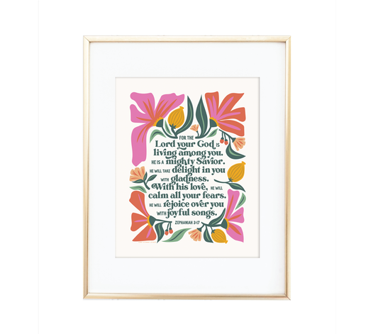 Zephaniah 3:17 Print - Instant Download