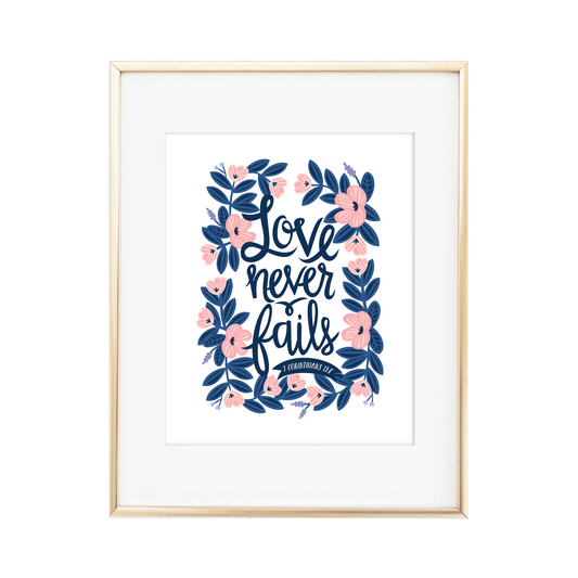 Love Never Fails 1 Corinthians 13:8 Print