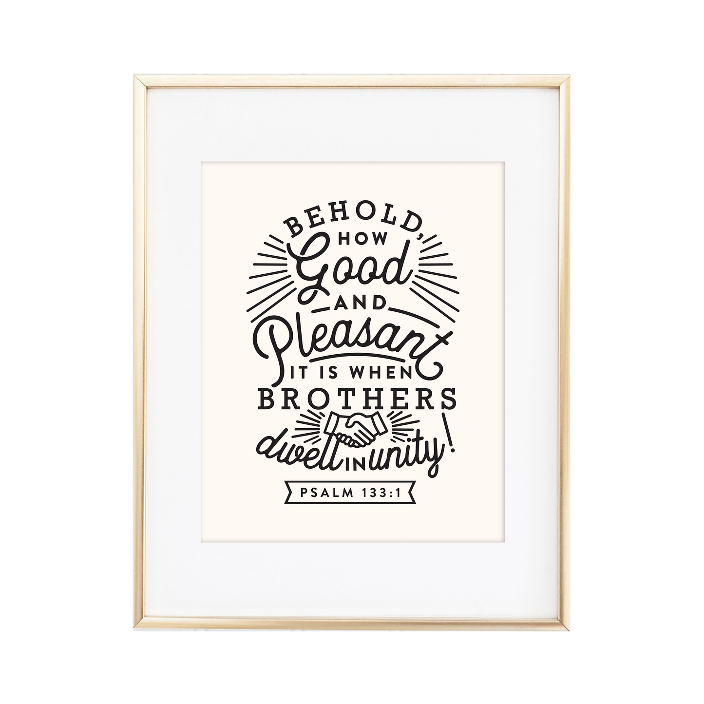 Brothers Dwell in Unity! Psalm 133:1 Print