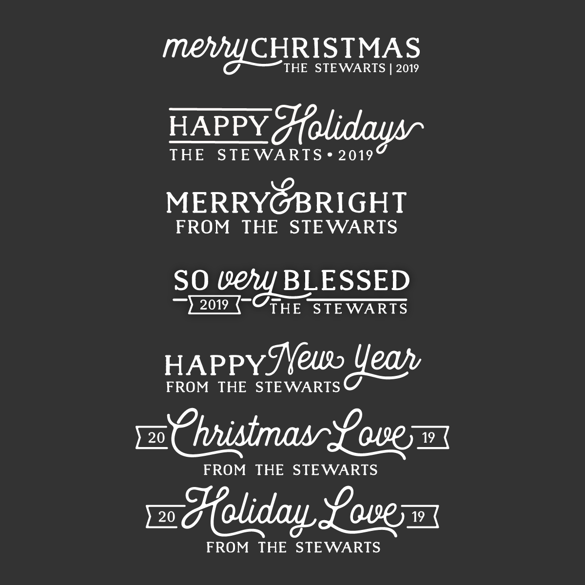 Holiday Pine Greeting Card Printable - Charcoal