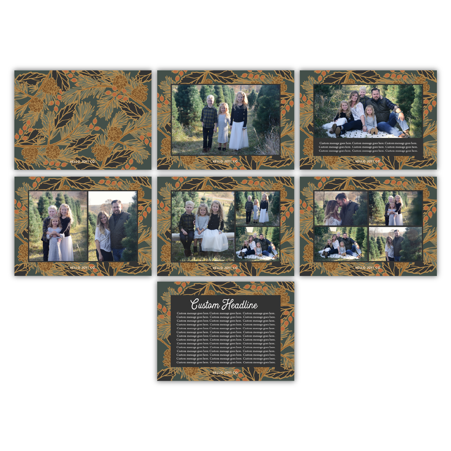 Holiday Pine Greeting Card Printable - Forest