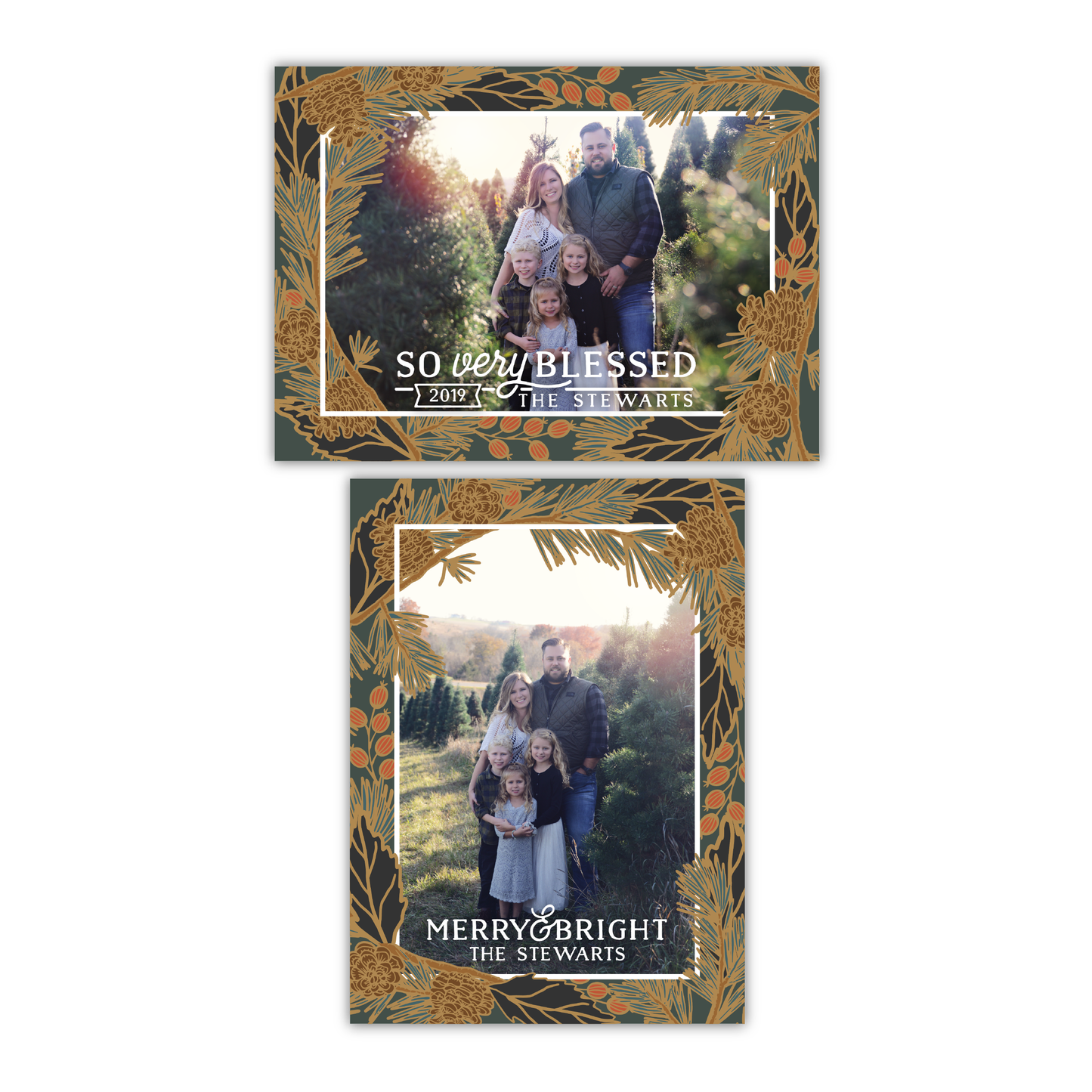 Holiday Pine Greeting Card Printable - Forest