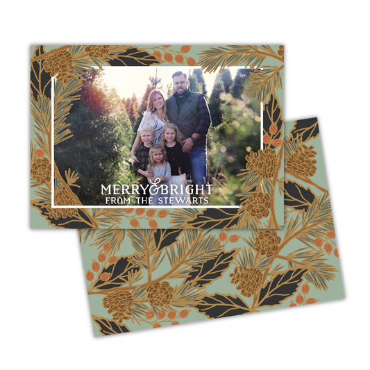 Holiday Pine Greeting Card Printable - Eucalyptus