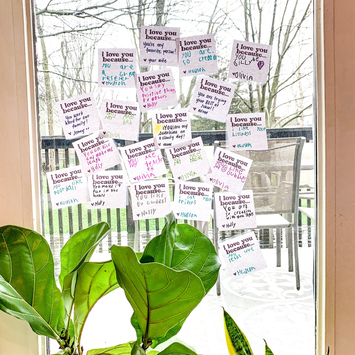 “I Love You Because...” Post-it Notes