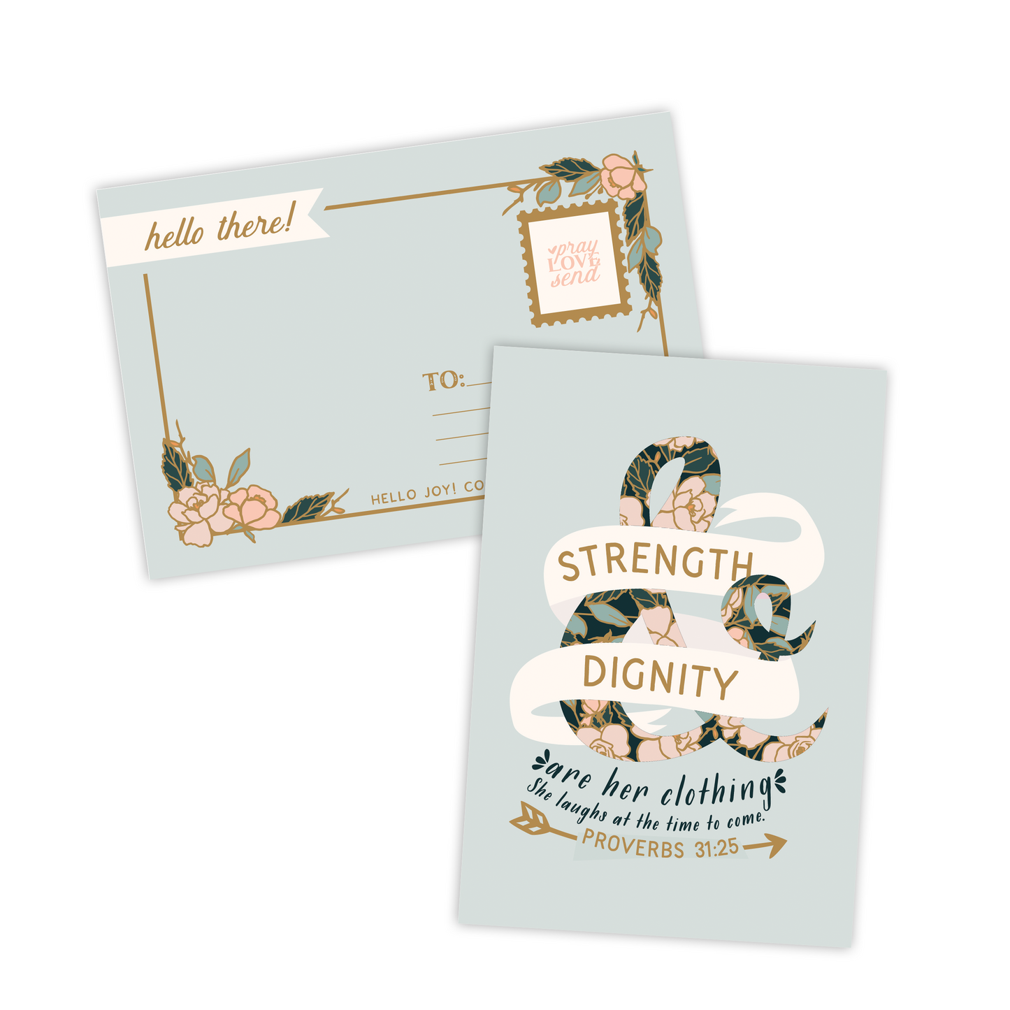 Strength & Dignity Are Her Clothing Postcards