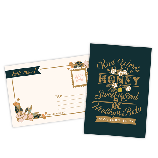 Kind Words Are Like Honey Postcards