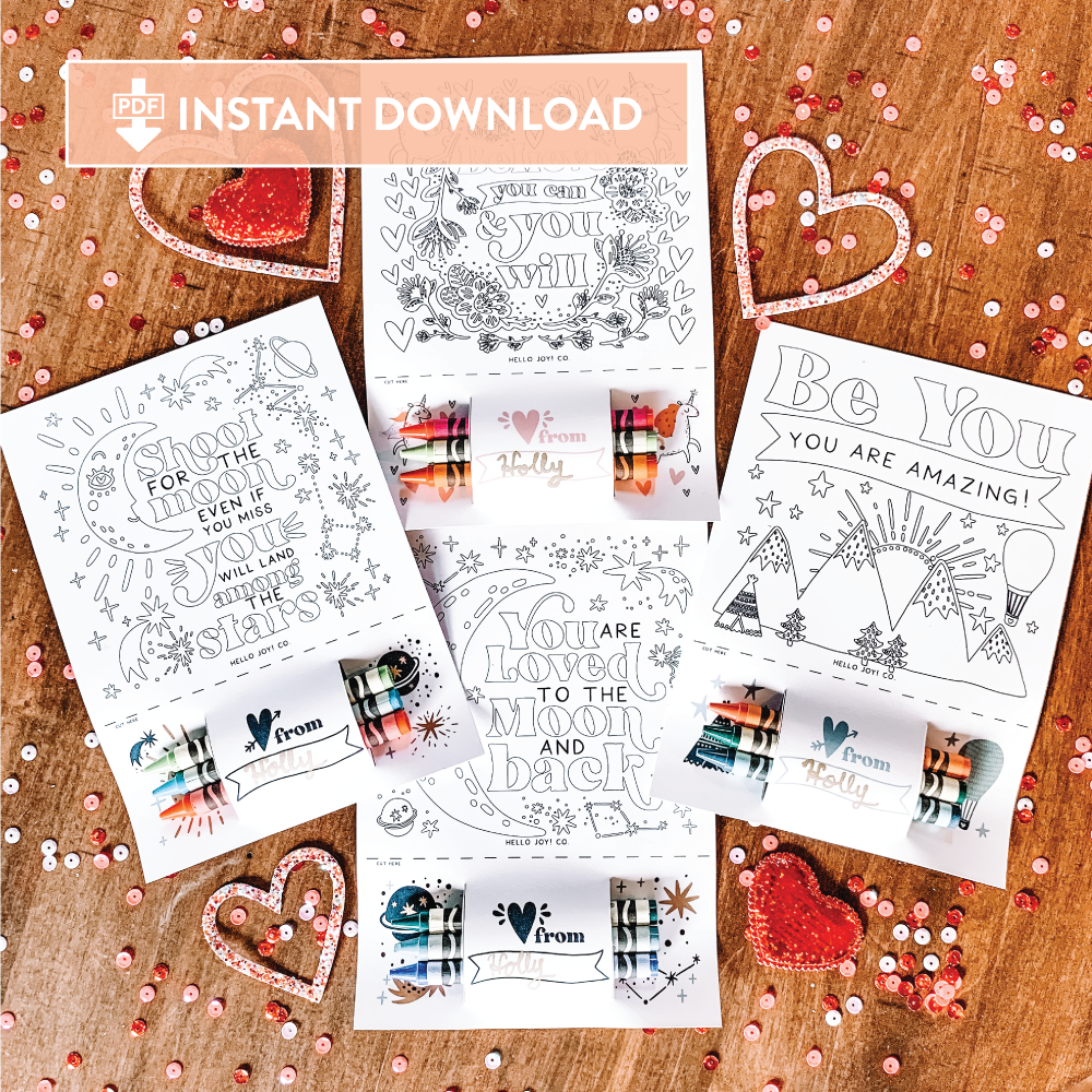 Encouraging Coloring Cards - Instant Download