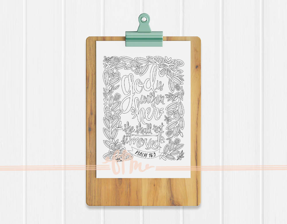 Instant Download - Psalm 46:5 Coloring Page