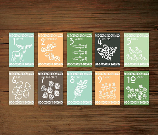 Woodland Numbers Wall Cards