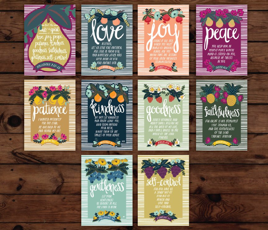 The Fruit of the Spirit 8x10 Wall Cards