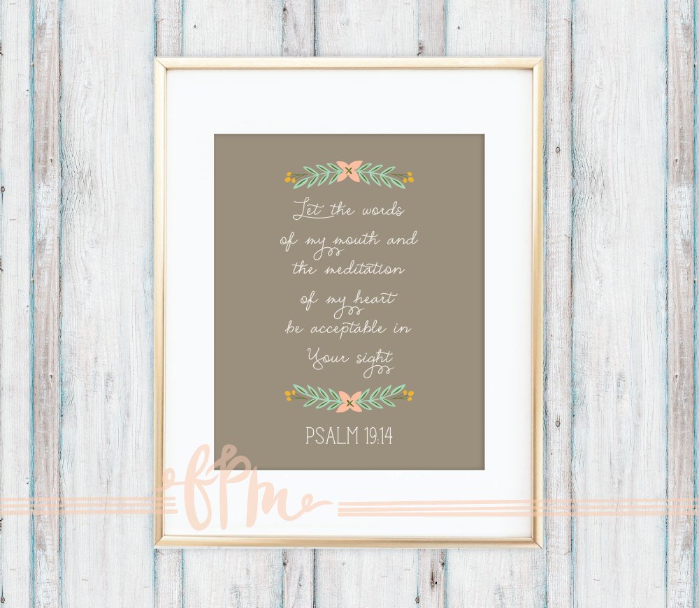 Psalm 19:14 8x10 Poster Print