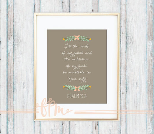 Psalm 19:14 8x10 Poster Print