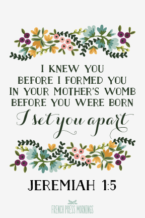 Encouraging Wednesdays ... Jeremiah 1:5