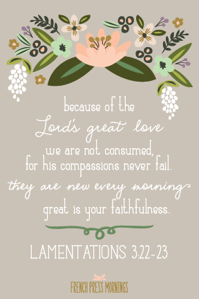 Encouraging Wednesdays ... Lamentations 3:22-23
