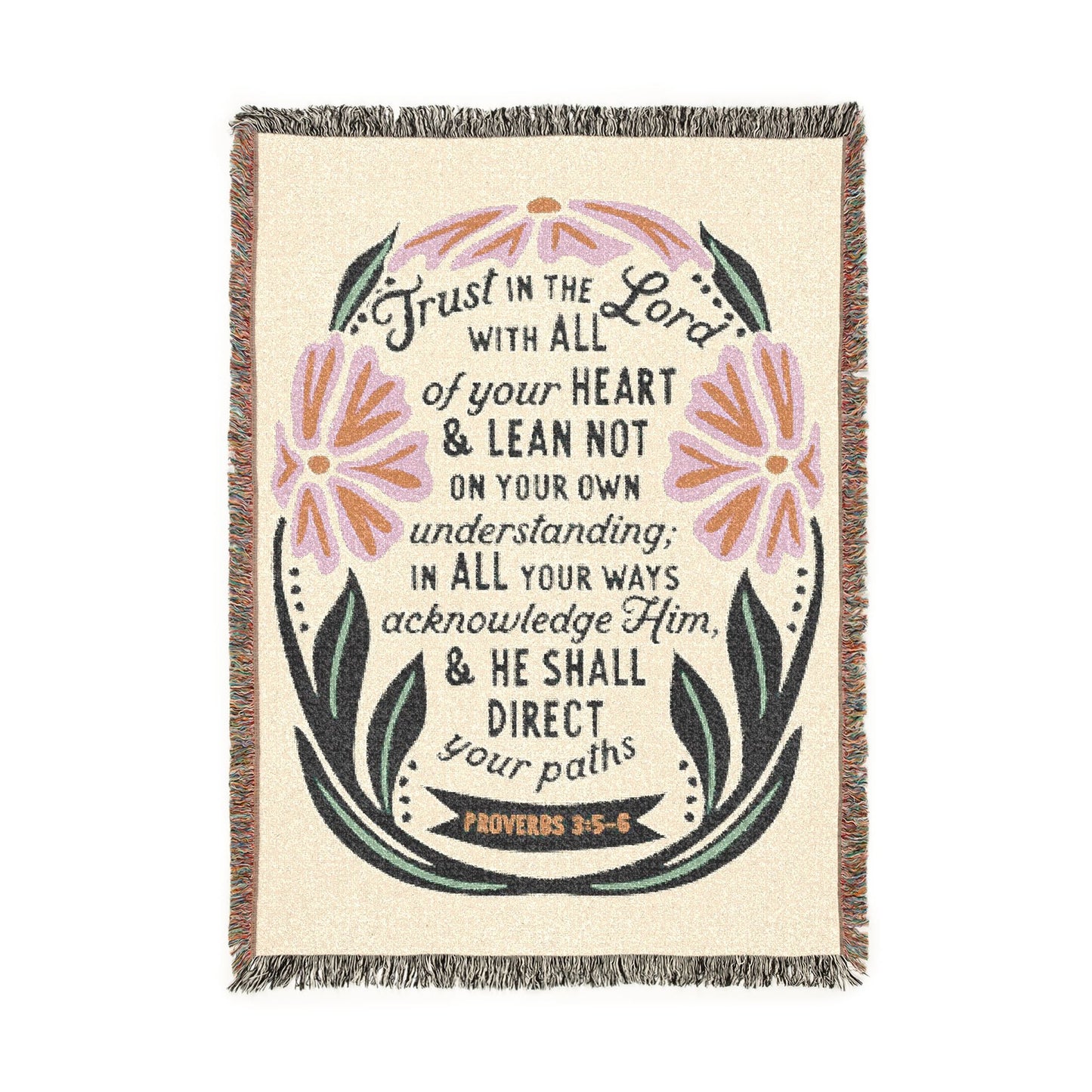 Trust in the Lord with All Your Heart Woven Blanket – Proverbs 3:5 Throw