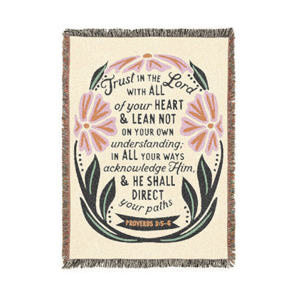 Trust in the Lord with All Your Heart Woven Blanket – Proverbs 3:5 Throw