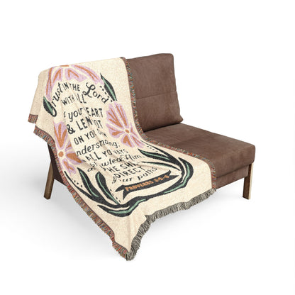 Trust in the Lord with All Your Heart Woven Blanket – Proverbs 3:5 Throw