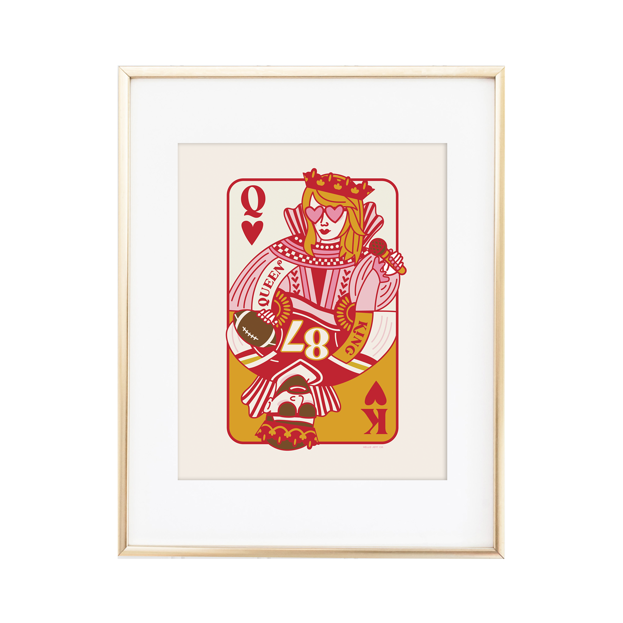 Queen and King of Hearts Print