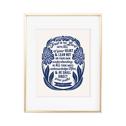 Trust in the Lord with All Your Heart - Proverbs 3:5-6 Print