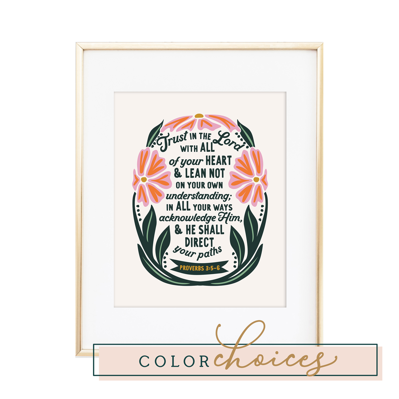 Trust in the Lord with All Your Heart - Proverbs 3:5-6 Print