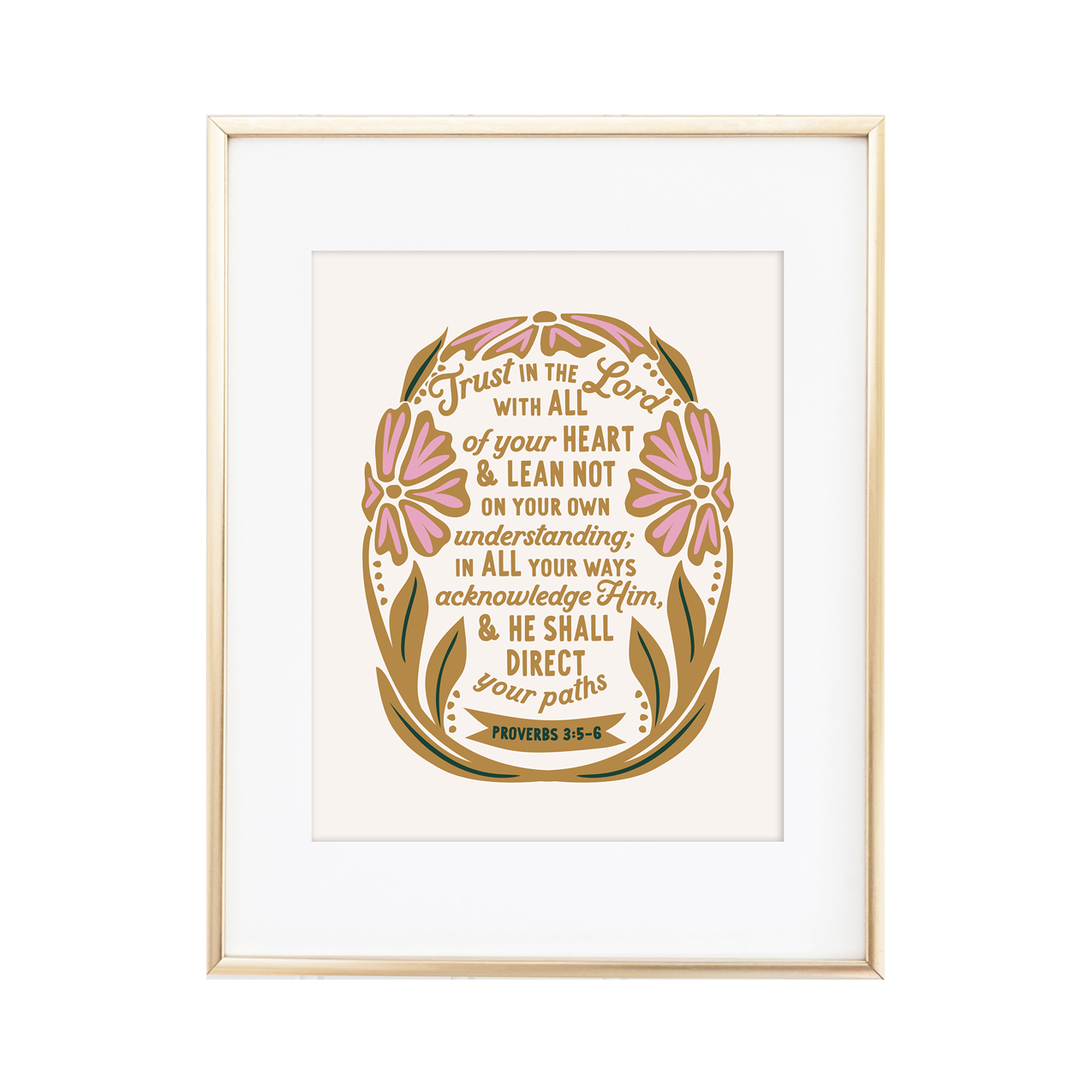 Trust in the Lord with All Your Heart - Proverbs 3:5-6 Print