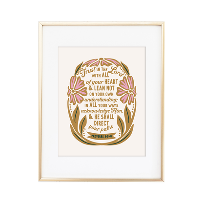 Trust in the Lord with All Your Heart - Proverbs 3:5-6 Print