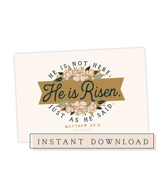 Matthew 28:6 4x6 - Instant Download