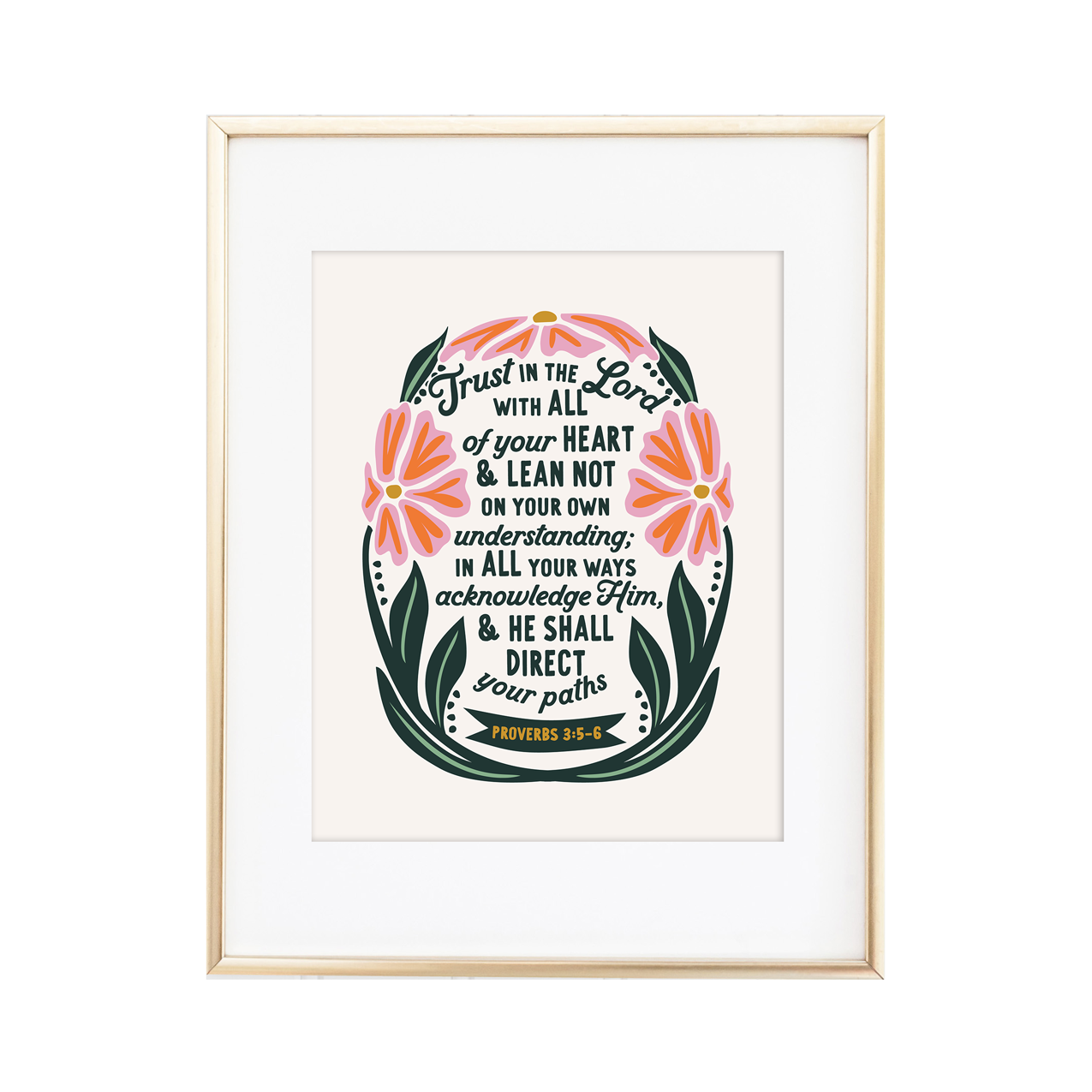 Trust in the Lord with All Your Heart - Proverbs 3:5-6 Print