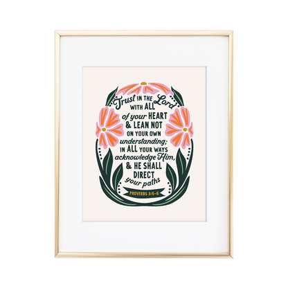 Trust in the Lord with All Your Heart - Proverbs 3:5-6 Print