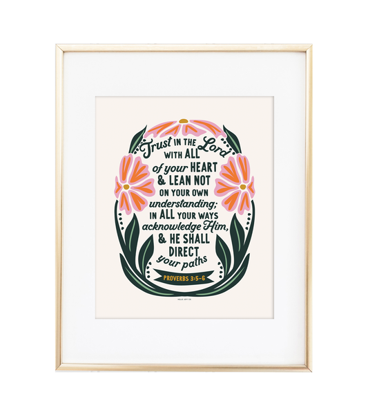 Trust in the Lord with All Your Heart - Proverbs 3:5-6 Green - Instant Download