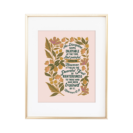 Hebrews 12:11 Pinky Gold - Instant Download