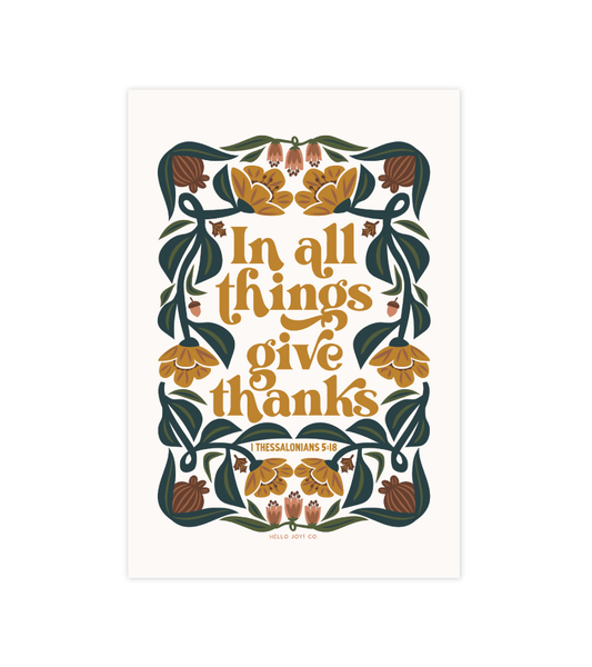 1 Thessalonians 5:18 Print - 4x6 - Instant Download