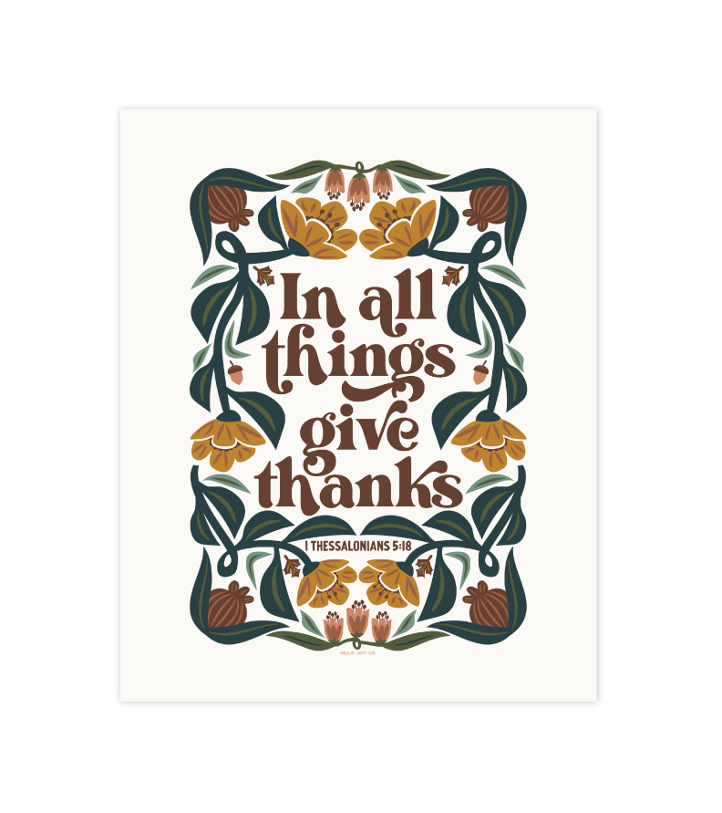 1 Thessalonians 5:18 Print - 8x10 - Instant Download