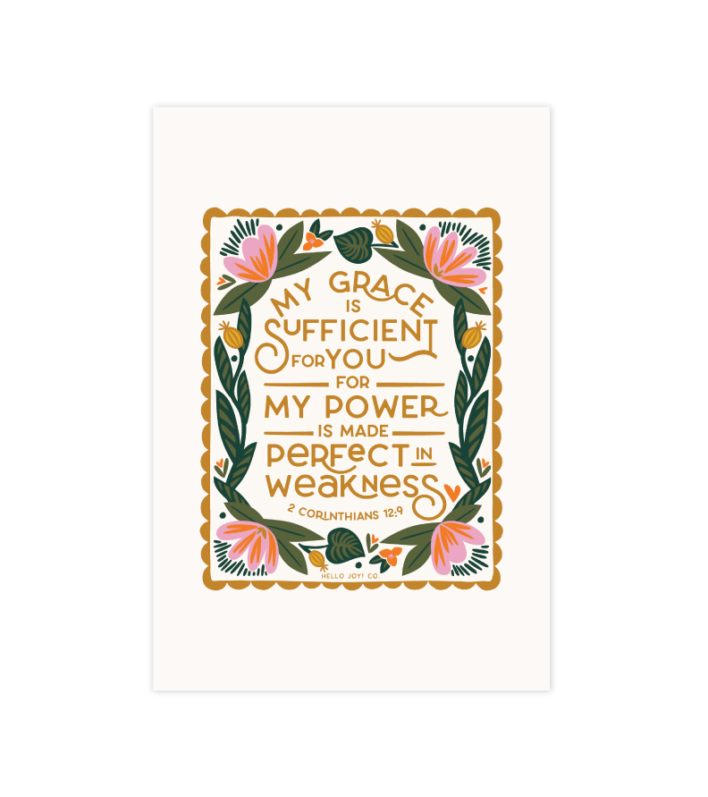 2 Corinthians 12:9 - 4x6 - Instant Download