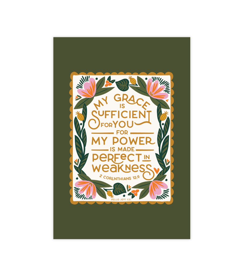 2 Corinthians 12:9 - 4x6 - Instant Download