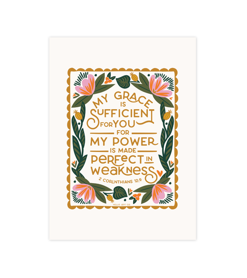 2 Corinthians 12:9 - 5x7 - Instant Download