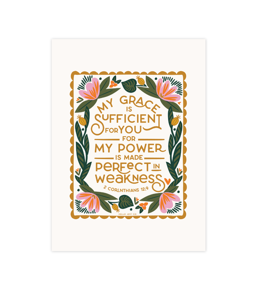 2 Corinthians 12:9 - 5x7 - Instant Download