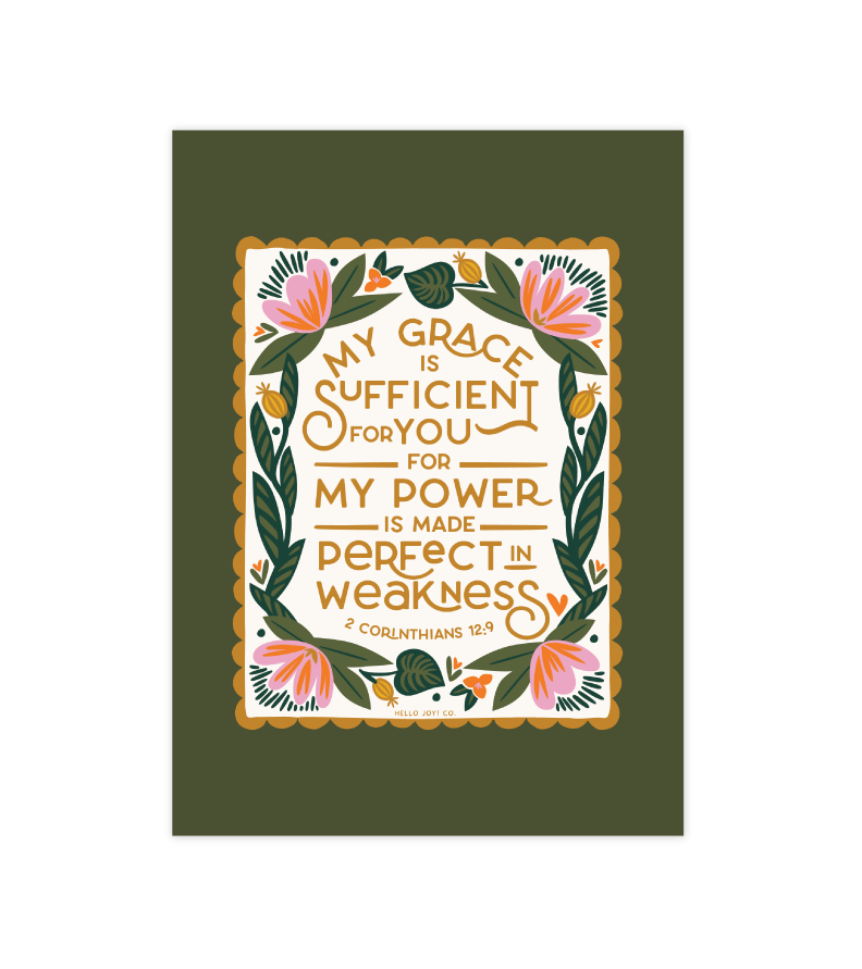 2 Corinthians 12:9 - 5x7 - Instant Download