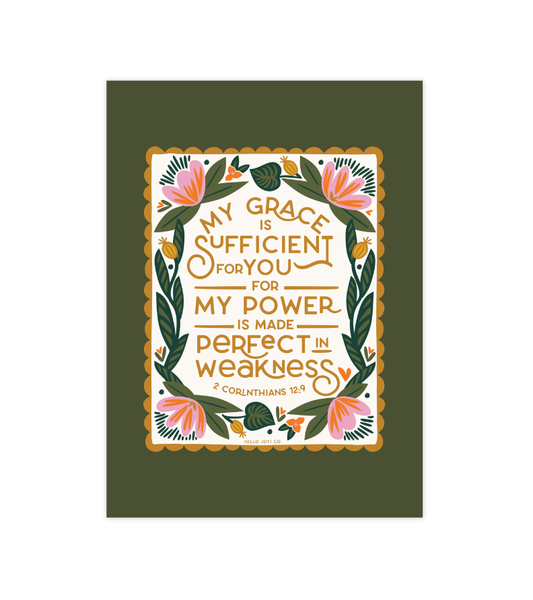 2 Corinthians 12:9 - 5x7 - Instant Download