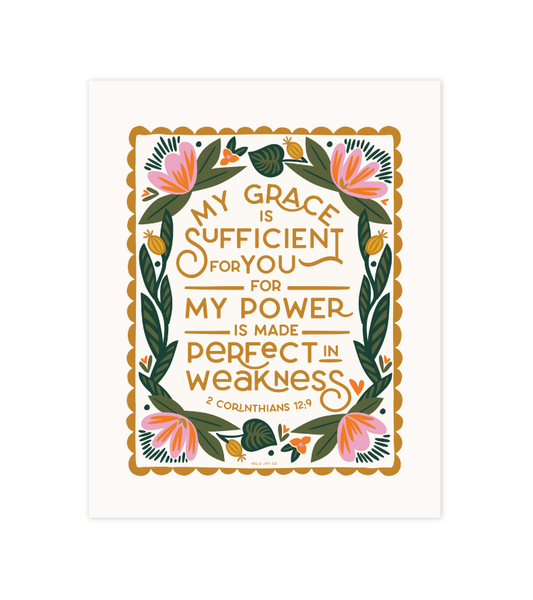 2 Corinthians 12:9 - 8x10 - Instant Download
